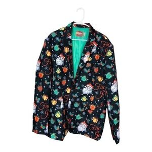 Ugly Christmas Sport Coat Jacket Blazer Santa Gifts XL